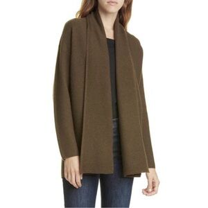NWOT Nordstrom Signature Rib Cashmere Cardigan in Dark Olive